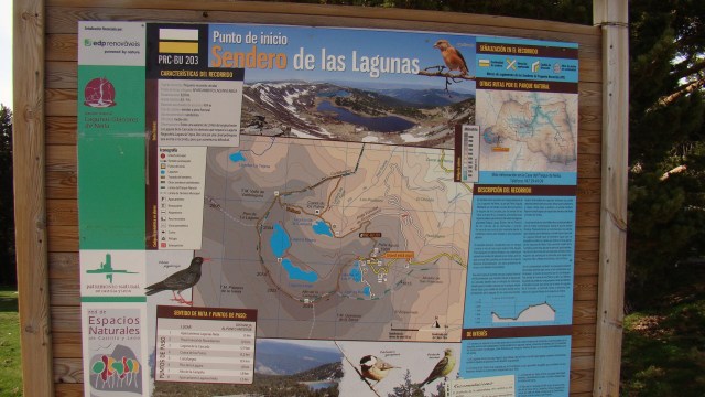 Lagunas de Neila, cartel de ruta PR-BU 203