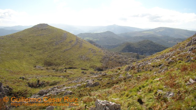 Vista atrás, tercer collado, Tueros y Hoya Tueros, al fondo Alto de Guriezo